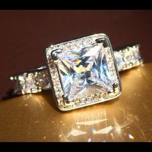 925 Silver Natural Gemstones White Sapphire Ring